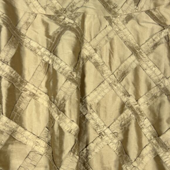 Nanette Lepore 100% Silk Ruffle Skirt Gold A-Line Boho Holiday Cocktail Party 6 - Picture 3 of 5